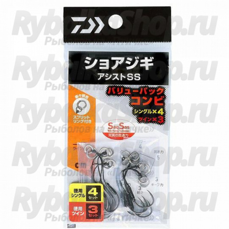 Крючки для джиг-блесен (Ассист хук) Daiwa Shore J Assist SS VP Combi L