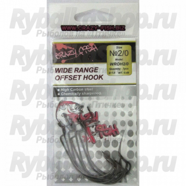 Офсетный крючок Crazy Fish Wide Range Offset Hook WROH #4/0