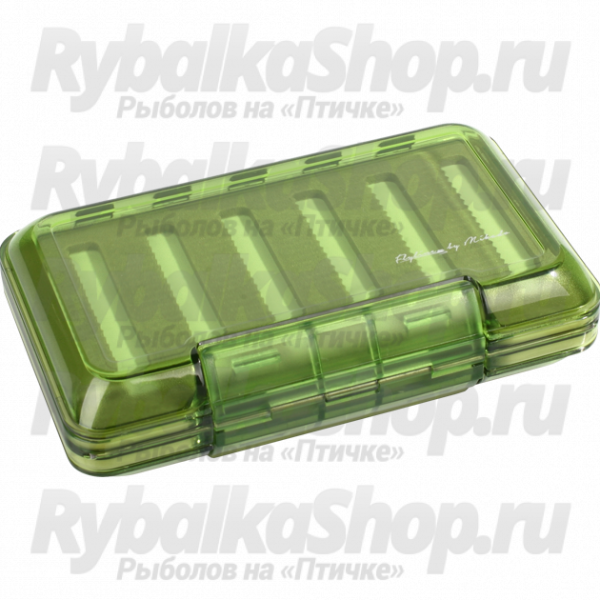 Коробка для мормышек и мушек Mikado ( 15,8 х 9,8 х 4см ) зелёно-прозрачная, водонепроницаемая (Арт.UAM-078A)
