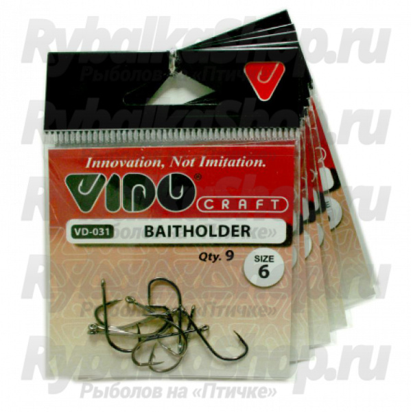 Крючки Vido Craft VD-031 Baitholder (BLN) Euro № 1, 5 шт/уп VD031-1(5)