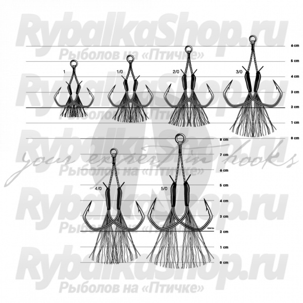 Крючок Assist VMC 7117 TI (олово) №3/0 (3 пары)