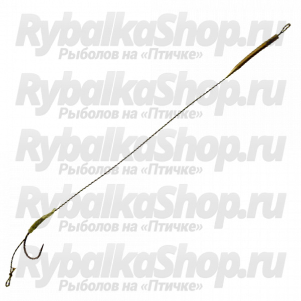 Поводок готовый с крючком и лентяйкой Carp Pro WG №4 25lb