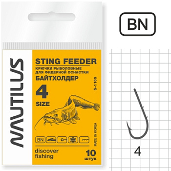 Крючок Nautilus Sting Feeder Байтхолдер S-1109BN № 4
