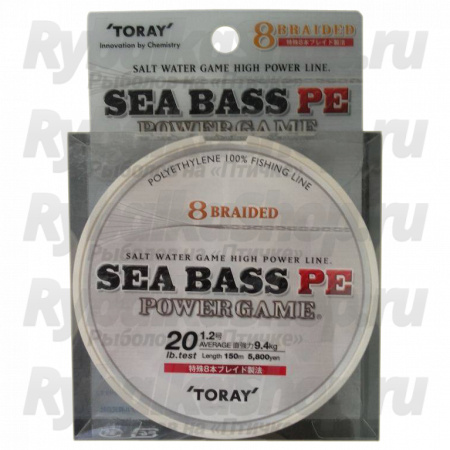 Шнур PE Toray Sea Bass Power Game 100м White #1.0 (8.5 kg.)