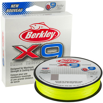 Плетеный шнур Berkley X9 300M Яркожелтая 0.35mm 36,3kg