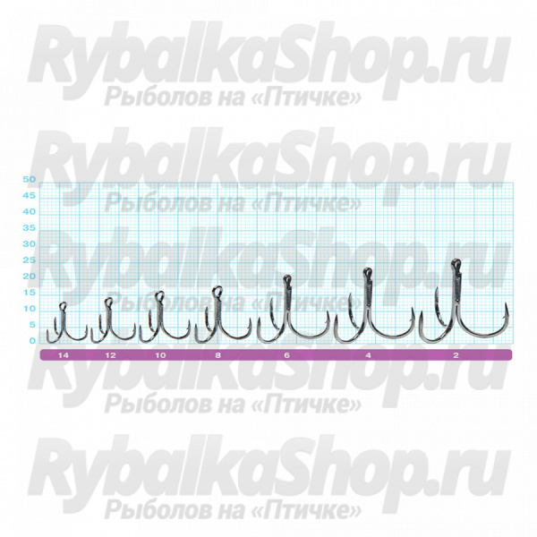 Тройной крючок Owner STN-36BC №14 8шт (51621-14)