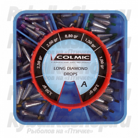 Набор грузил-оливок Colmic Long Diamond Box A (POMA02A)