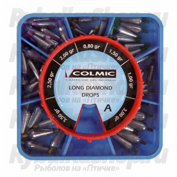 Набор грузил-оливок Colmic Long Diamond Box A (POMA02A)