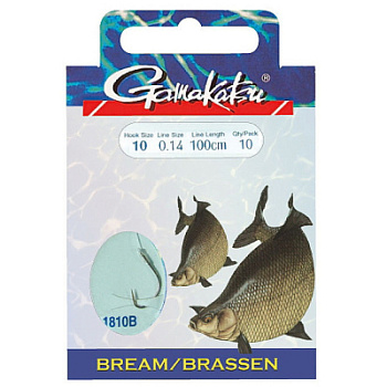 Крючок Gamakatsu BKS-1810B Bream Feed 75см №16 d поводка 012 (10шт.)