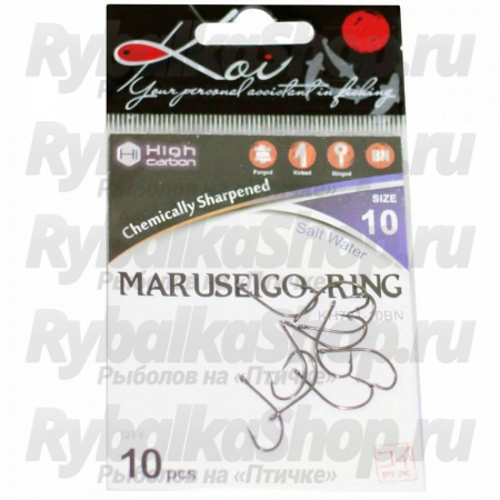 Крючок Koi Maruseigo-Ring, размер 10 (INT)/8 (AS), цвет BN (10 шт.)