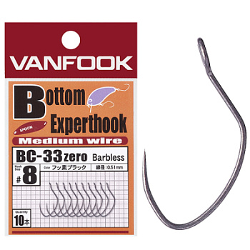 Крючок Vanfook BC-33zero Bottomexpert Hook 10 Pcs Fusso Black #10