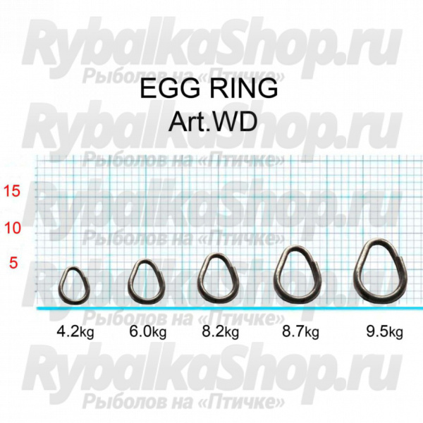 Кольцо титановое разжимное Fish Season Egg Ring, 0,6х4,0х5,5 мм, тест 4,2 кг., (упак. 5 шт)